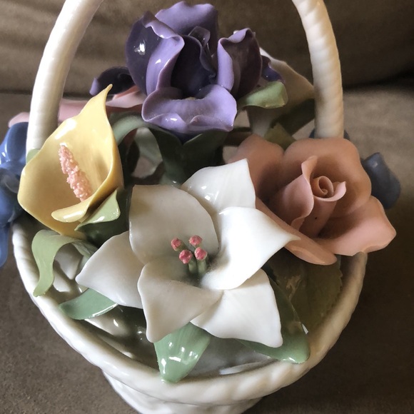 Porcelain flower basket Music box - Picture 2 of 6